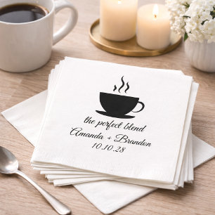The Perfect Blend Coffee lovers Wedding  Napkin