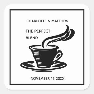 The Perfect Blend Coffee Tea Wedding Reception Square Sticker