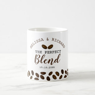 The Perfect Blend Coffee Theme Wedding Favour Mug