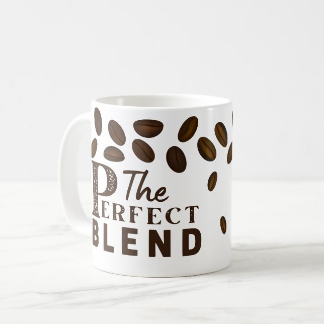 The Perfect Blend Coffee Wedding Coffee Favour Mug (Front Left)