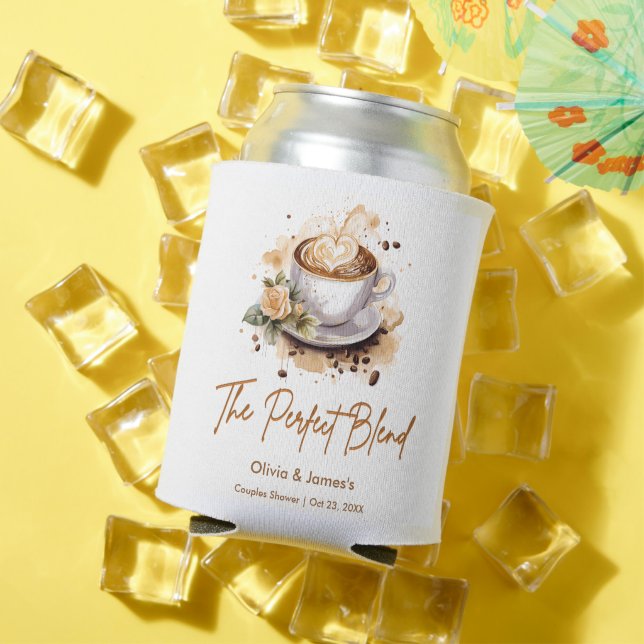 The Perfect Blend Coffee Wedding Couples Shower   Can Cooler (In Situ Summer)