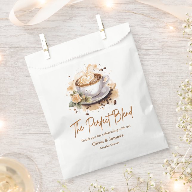 The Perfect Blend Coffee Wedding Couples Shower  Favour Bag (Clipped)
