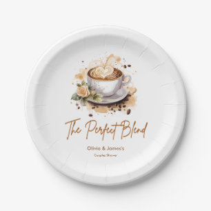 The Perfect Blend Coffee Wedding Couples Shower Paper Plate