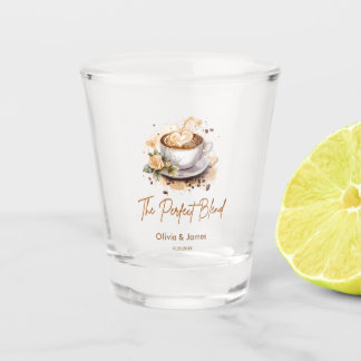 The Perfect Blend Coffee Wedding Couples Shower   Shot Glass