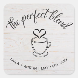 The Perfect Blend Coffee Wedding Favour Sticker