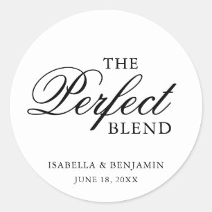 The Perfect Blend Elegant Coffee Favour Wedding Classic Round Sticker