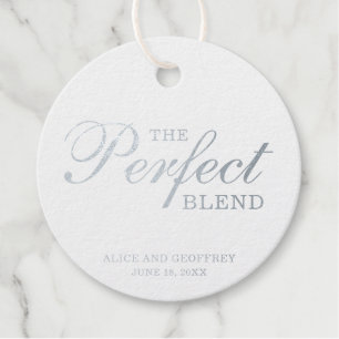 The Perfect Blend Elegant Wedding Silver Favour Tags