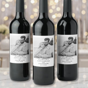 The Perfect Blend Simple Couple Photo Wine Label