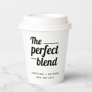 The Perfect Blend Wedding Coffee Favour Paper Cups