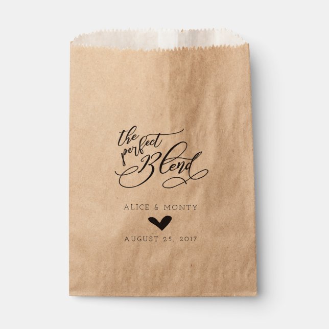 The Perfect Blend Wedding Favour Bags (Front)