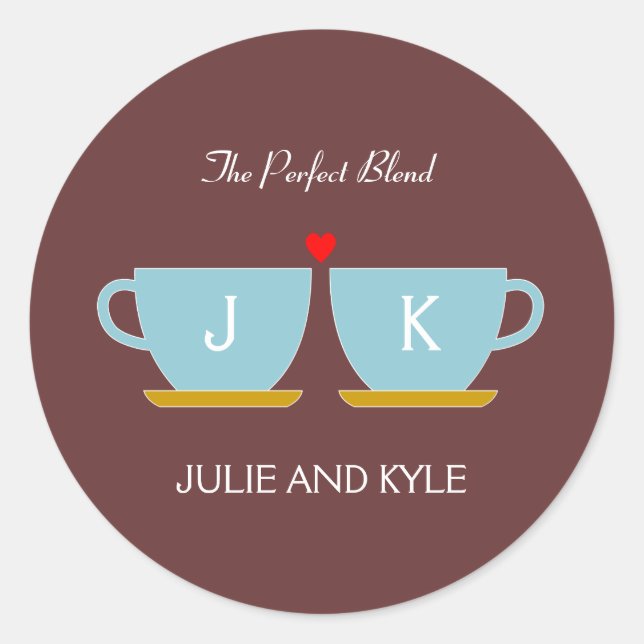 The Perfect Blend Wedding Favour Sticker/ Envelope Classic Round Sticker (Front)