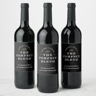 The Perfect Blend Wedding  Wine Label