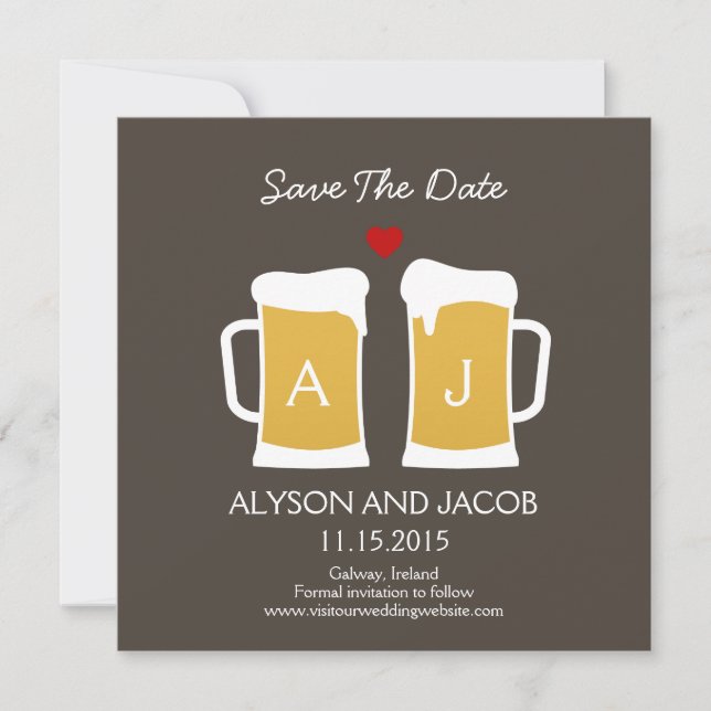 The Perfect Brew Save The Date Card (Front)