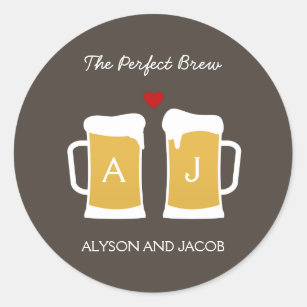 The Perfect Brew Wedding Favour Sticker/ Envelope Classic Round Sticker