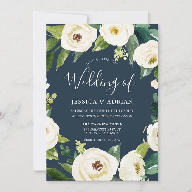 The Perfect Day Stunning Floral Wedding Invite (Front)