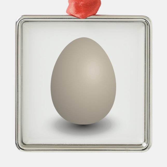 the perfect egg metal ornament (Front)