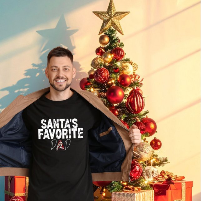 The Perfect Gift for Dad: "Santa's Favorite Dad"  T-Shirt (Creator Uploaded)