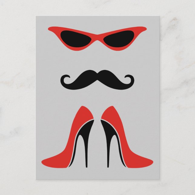 The Perfect Look in Black & Red Postcard (Front)