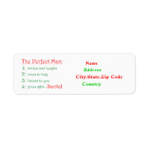 The Perfect Man-christmas address label
