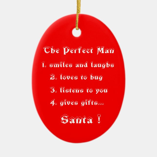 The Perfect Man-oval ornament (Front)
