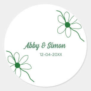 The perfect match add couple name date texture yea classic round sticker
