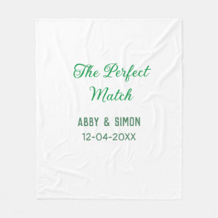 The perfect match add couple name date texture yea fleece blanket