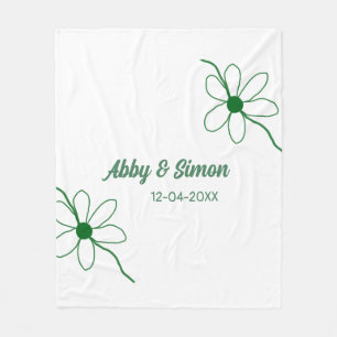 The perfect match add couple name date texture yea fleece blanket