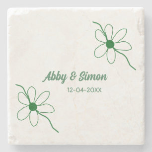 The perfect match add couple name date texture yea stone coaster