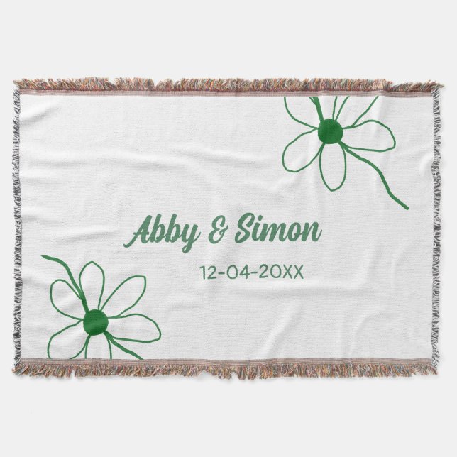 The perfect match add couple name date texture yea throw blanket (Front)