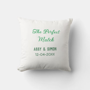 The perfect match add couple name date texture yea throw pillow