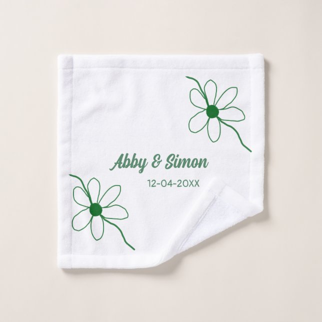 The perfect match add couple name date texture yea wash cloth (Wash Cloth)
