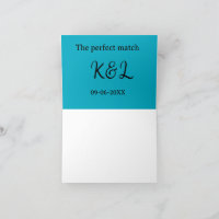 The perfect match couple name letter date blue sim