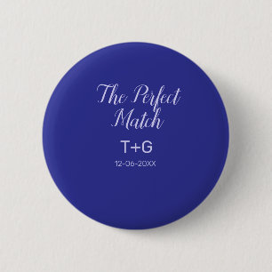 The perfect match royal blue luxury add couple nam 2 inch round button