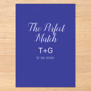 The perfect match royal blue luxury add couple nam acrylic invitations