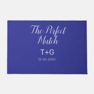 The perfect match royal blue luxury add couple nam doormat