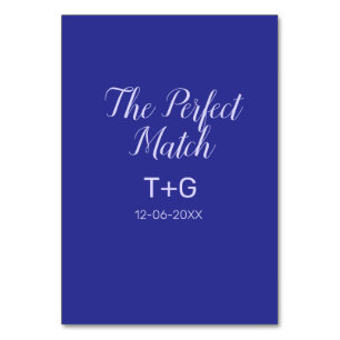 The perfect match royal blue luxury add couple nam table number