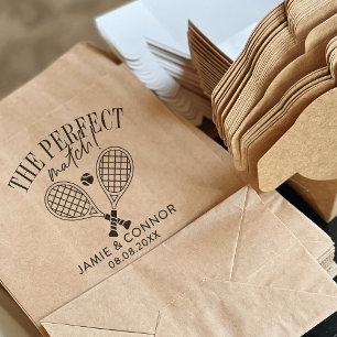 The perfect match Save the Date Wedding Tennis  Rubber Stamp