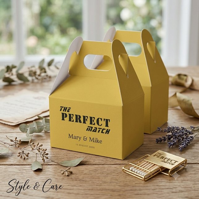 The PERFECT Match Solid Metallic Gold Gable Favor Box (The PERFECT Match Solid Metallic Gold Gable Favor Boxes)
