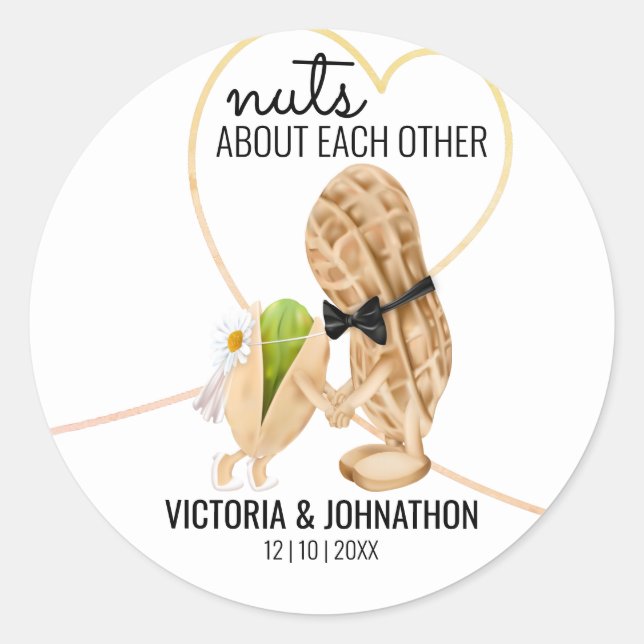 The Perfect Mix Nuts Funny | Wedding Treat Classic Round Sticker (Front)