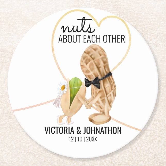 The Perfect Mix Nuts Funny | Wedding Treat Round Paper Coaster (Front)