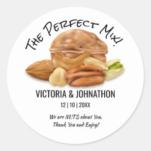 The Perfect Mix Nuts Thank You   Wedding Treat Classic Round Sticker