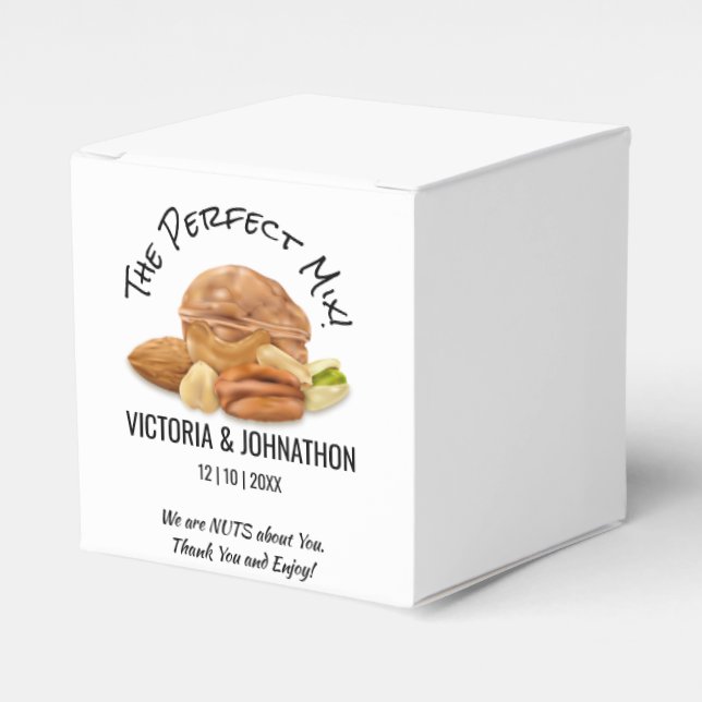The Perfect Mix Nuts Thank You Wedding Treat Favor Box (Front Side)