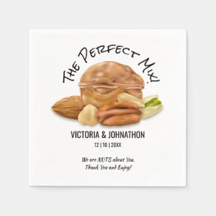 The Perfect Mix Nuts Thank You   Wedding Treat Napkin