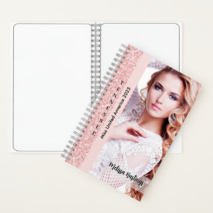 The Perfect Pageant Notebook   Rose Pink Glitz