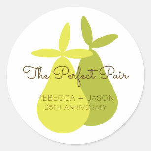 The Perfect Pair Couple Of Pears Anniversary Classic Round Sticker