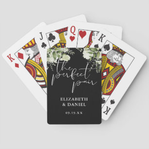 The Perfect Pair Floral Greenery Wedding Favor Playing Cards