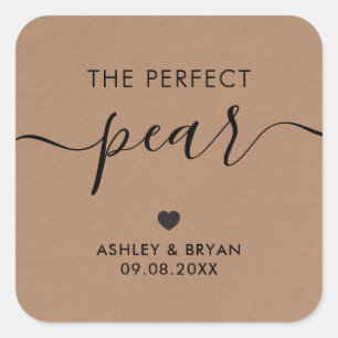 The Perfect Pear Sticker, Gift Tag, Kraft Square Sticker