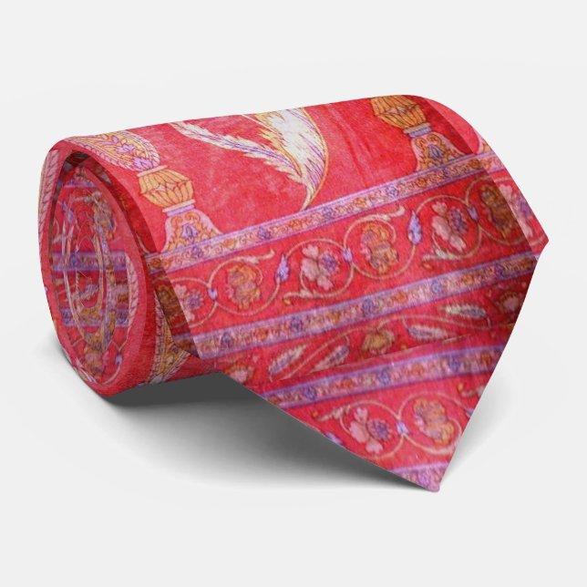The perfect vintage red silk Indian Tie * (Rolled)