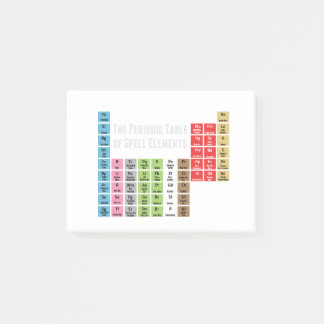 The Periodic Table of Spell Elements Post-it Notes