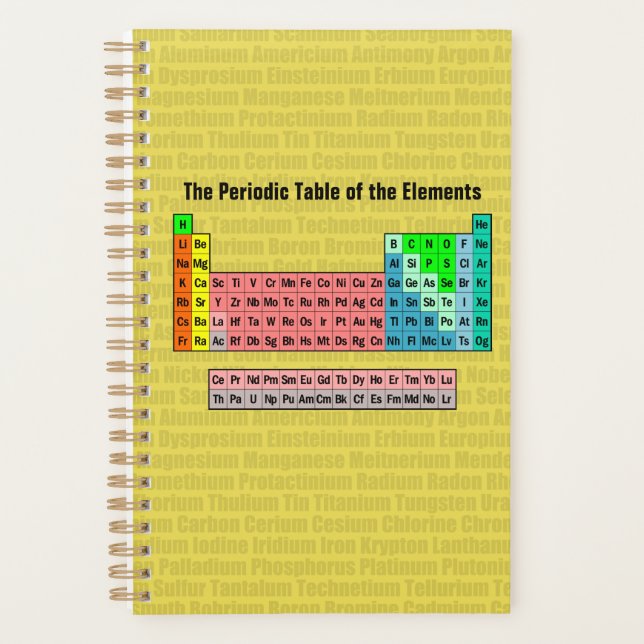 The Periodic Table of the Elements (2016 Revision) Planner (Front)